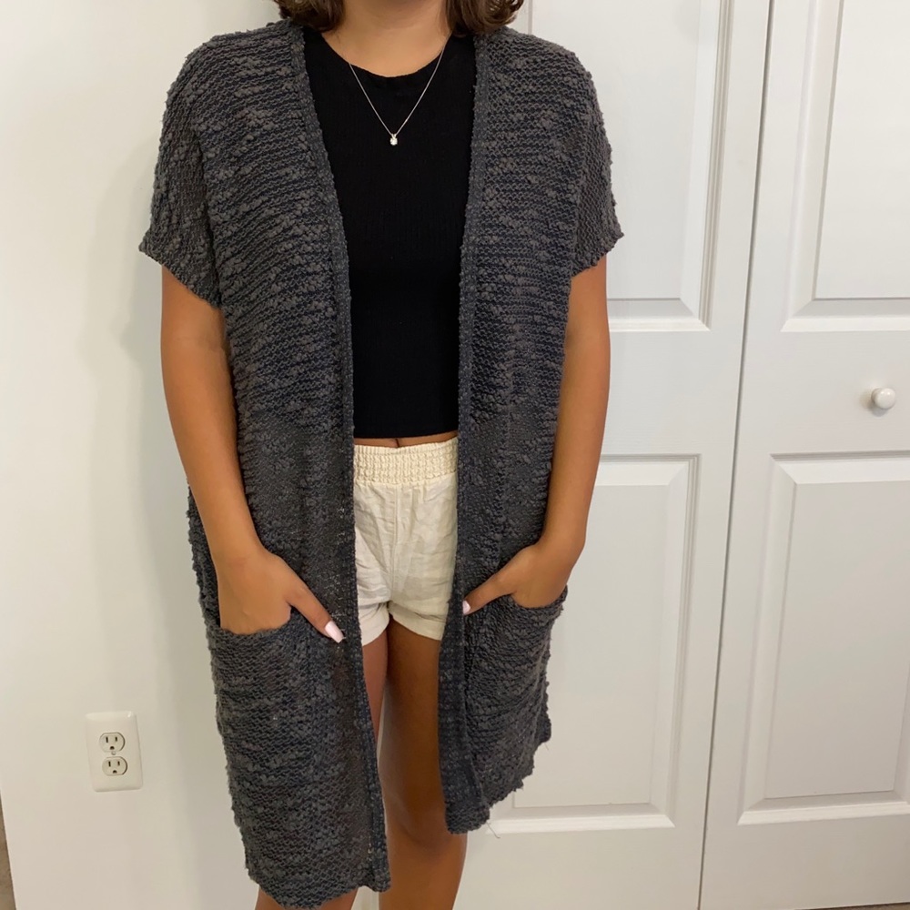 charcoal cardigan